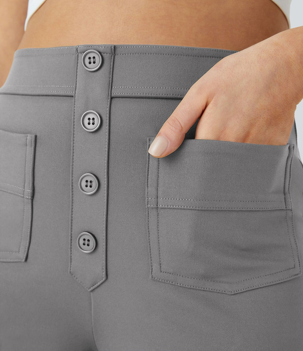 Pantalon taille haute coupe droite DayStretch avec poches