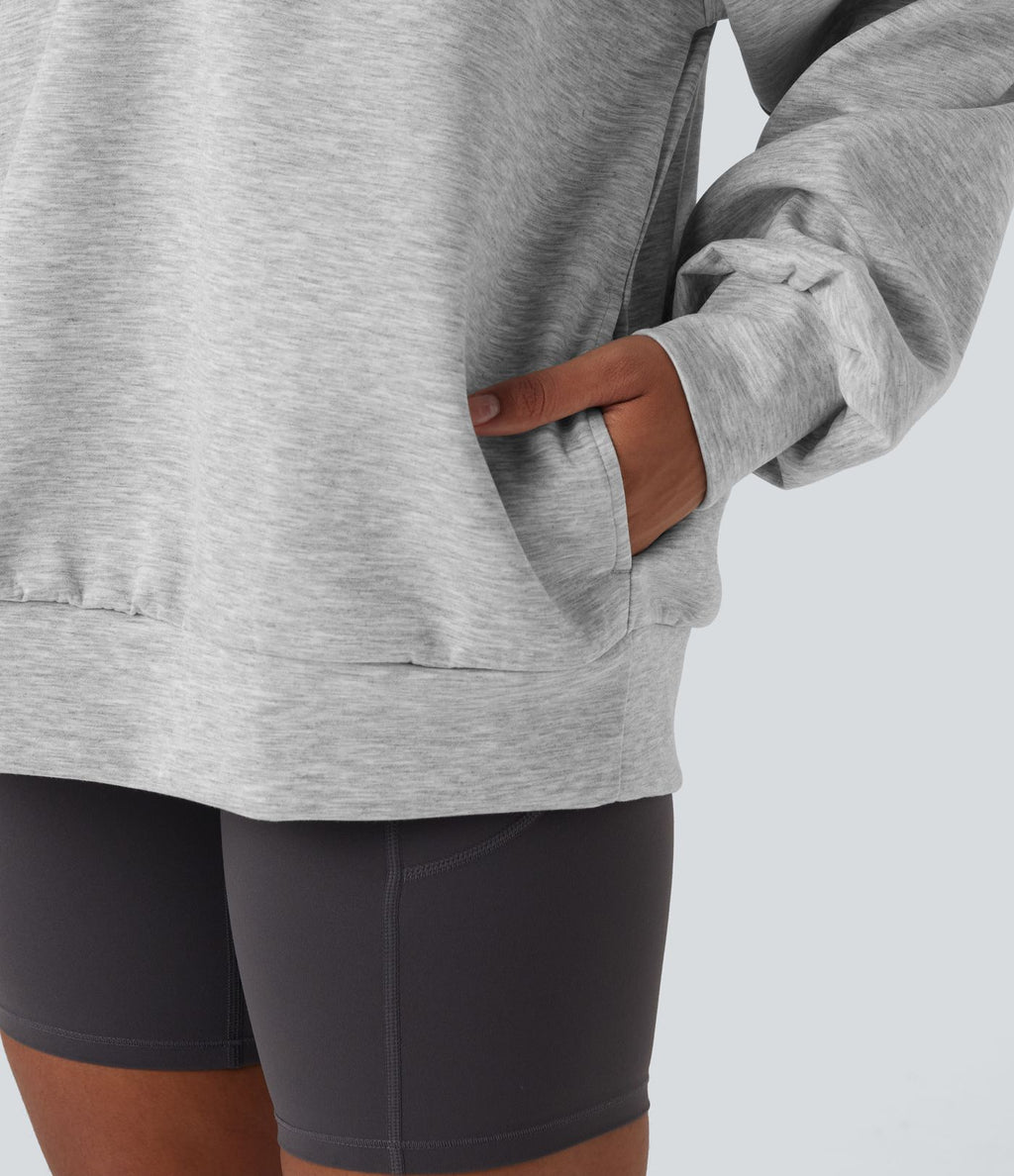 Sweatshirt casual col montant coupe décontractée avec poches