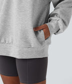 Sweatshirt casual col montant coupe décontractée avec poches