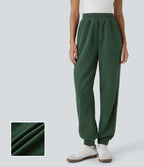 Pantalon de jogging décontracté en velours côtelé à taille haute avec poches latérales