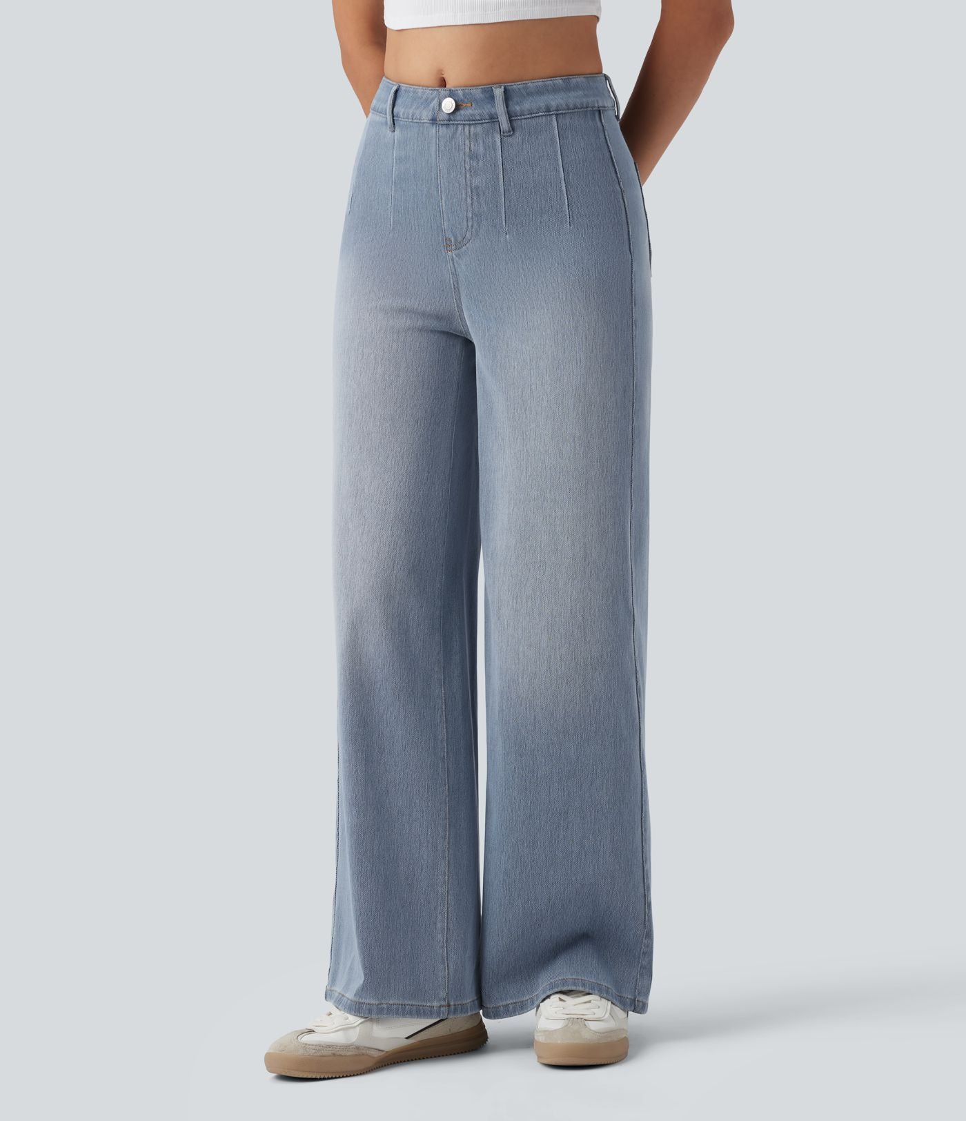 Halara Flex™ Jean large décontracté taille haute gainant avec poches