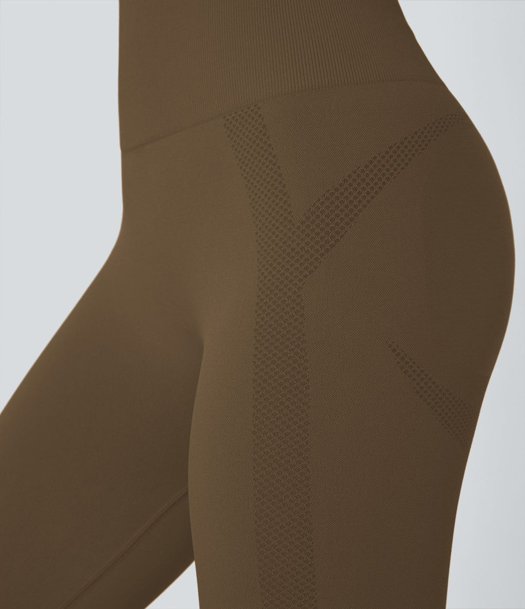 Legging yoga 7/8 taille haute froncé sans couture OneForm Seamless Flow