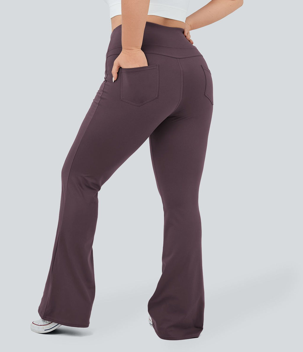 Legging yoga évasé grande taille taille haute DayStretch avec poches