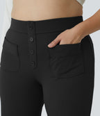 Pantalon coupe droite grande taille taille haute DayStretch avec poches
