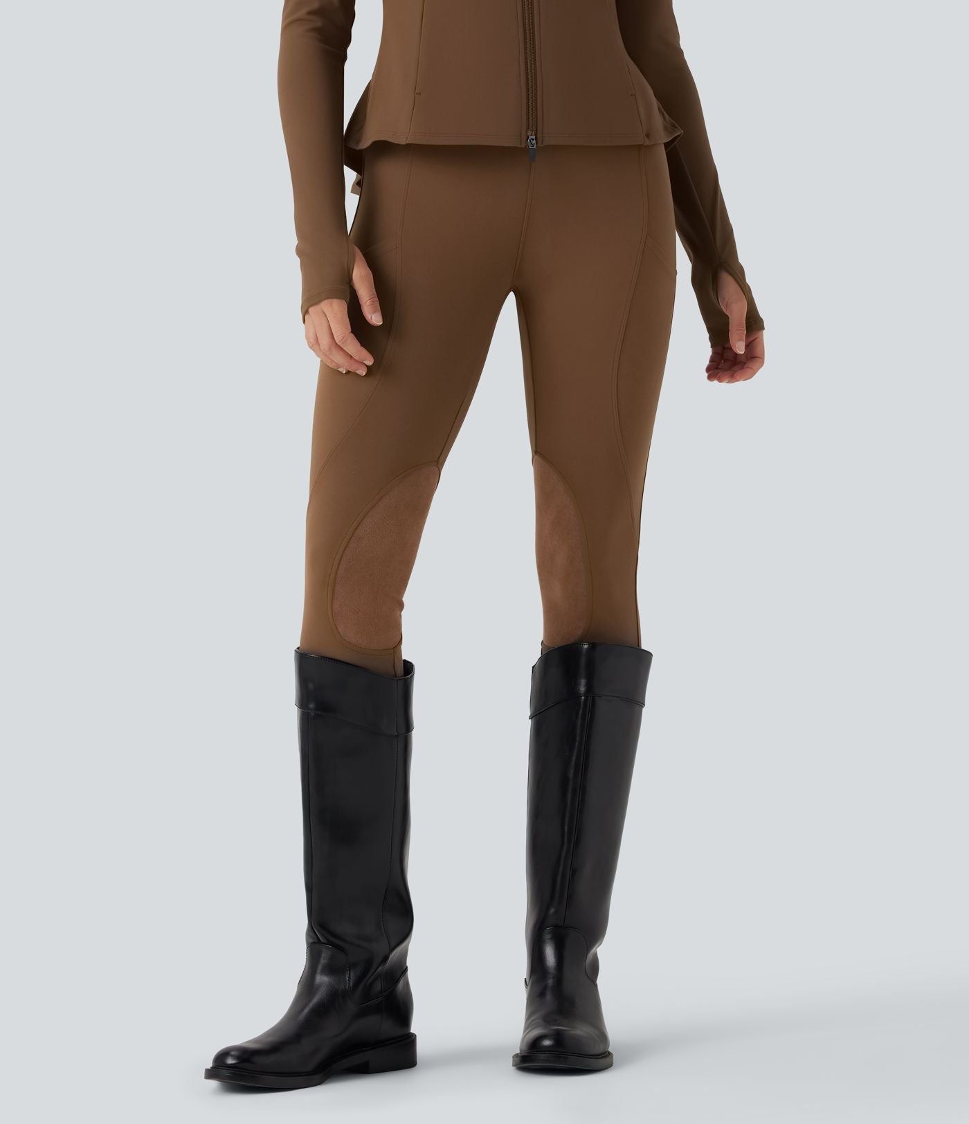 Pantalon ajusté taille haute effet daim contrastant DayStretch avec poches