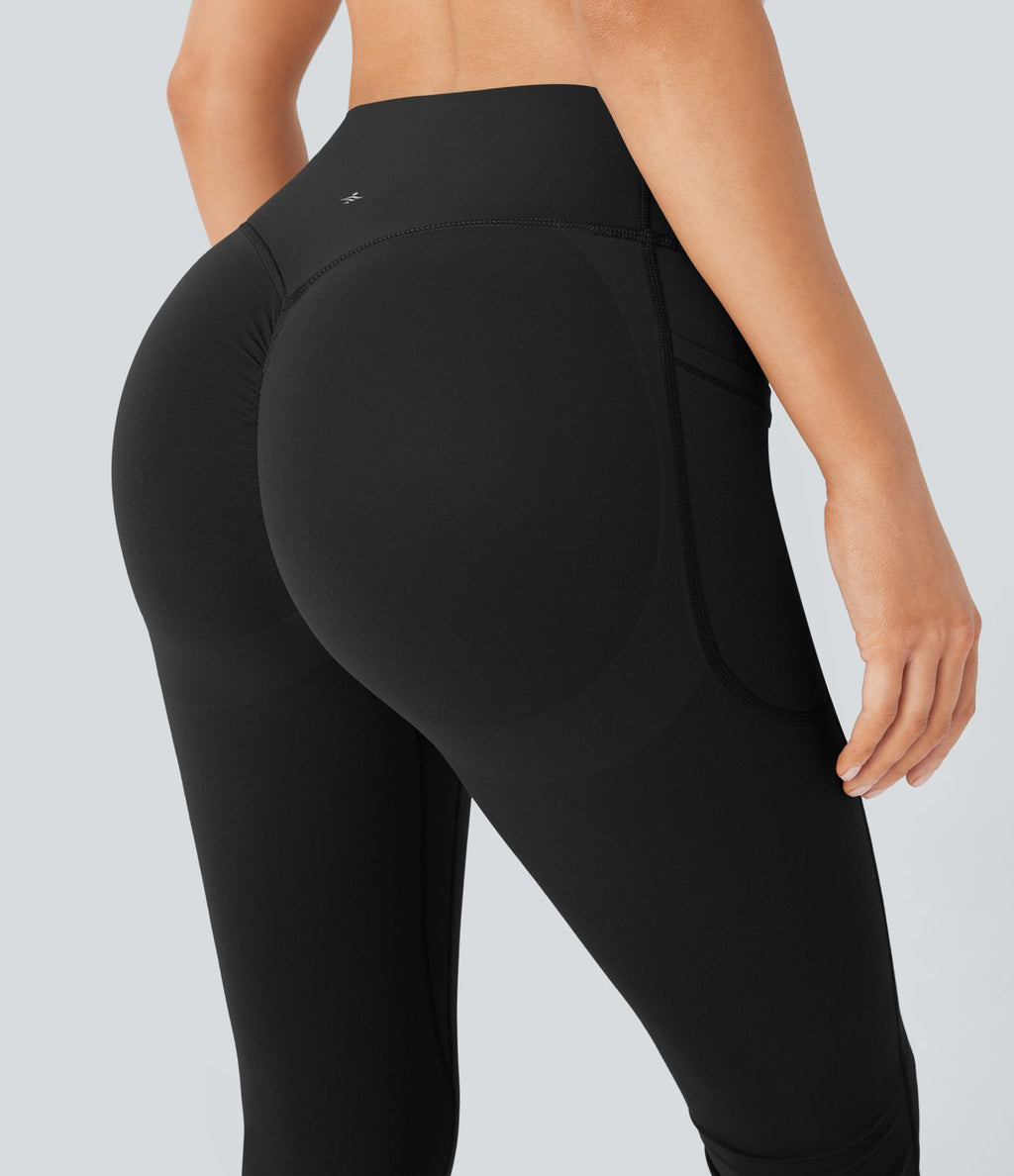 Pantalon de yoga à coupe bootcut gainant galbant taille haute avec effet scrunch et poches Halara UltraSculpt™