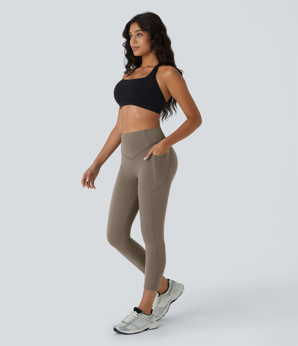 Legging corsaire d'entraînement gainant galbant taille haute avec effet scrunch et poches Halara UltraSculpt™