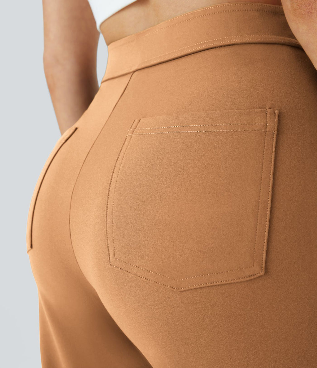 Pantalon taille haute coupe droite DayStretch avec poches