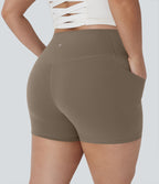 Short cycliste 7,5 cm d'entraînement gainant taille haute grande taille avec poches Halara UltraSculpt™