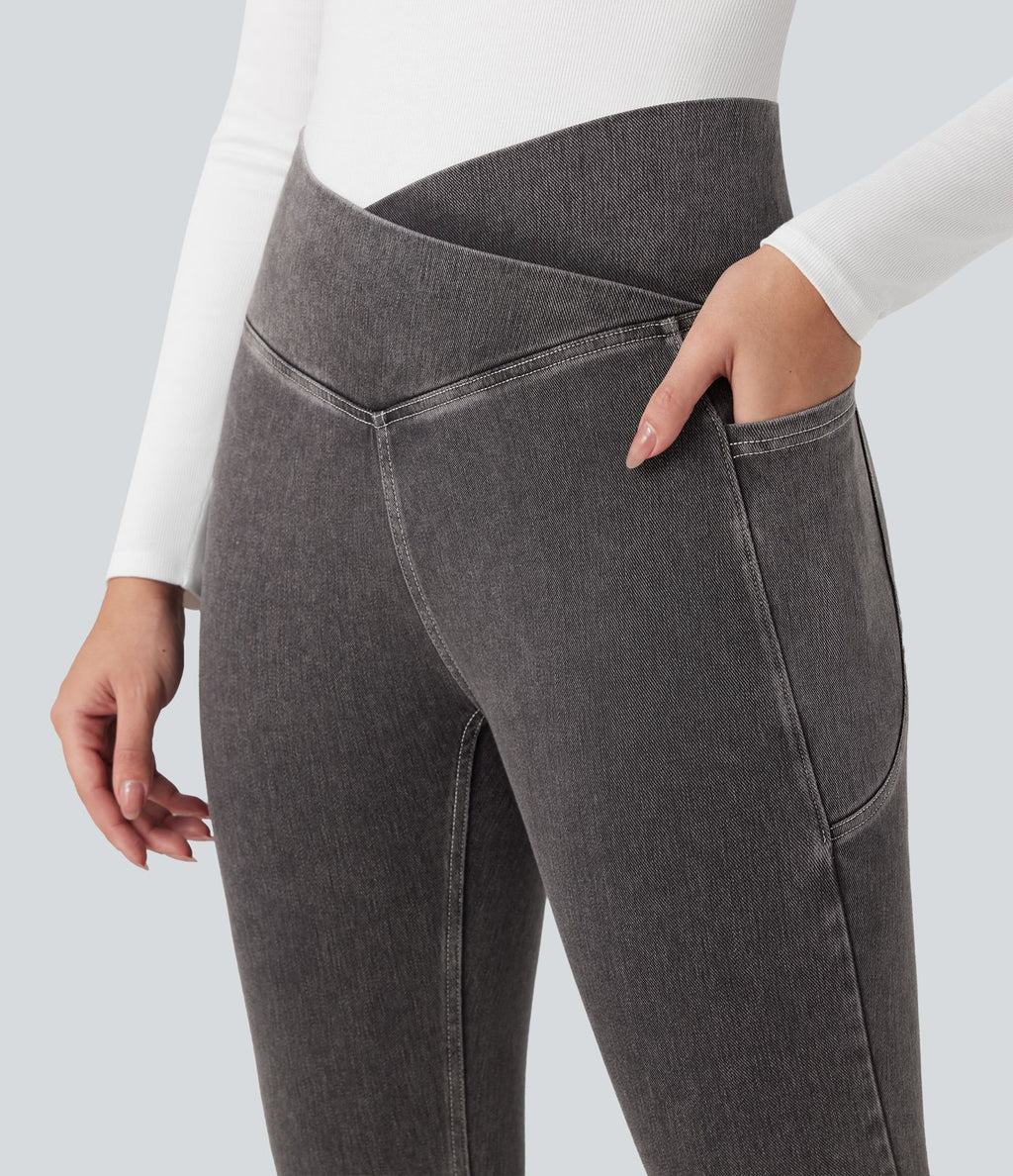 Halara Flex™ Jegging Travail Tricoté Extensible Lavé Poche Latérale Croisée
