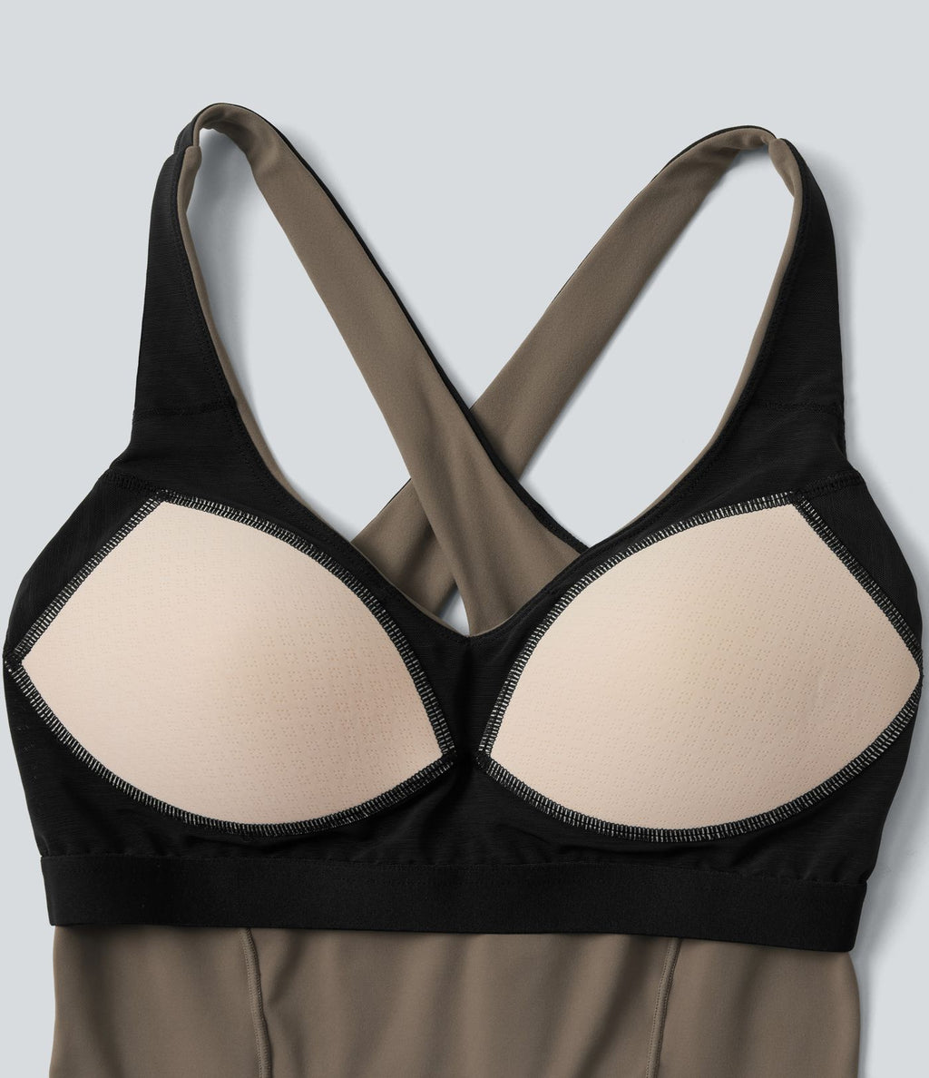 Débardeur yoga Halara UltraSculpt™ 2-en-1 push-up col V profond dos croisé