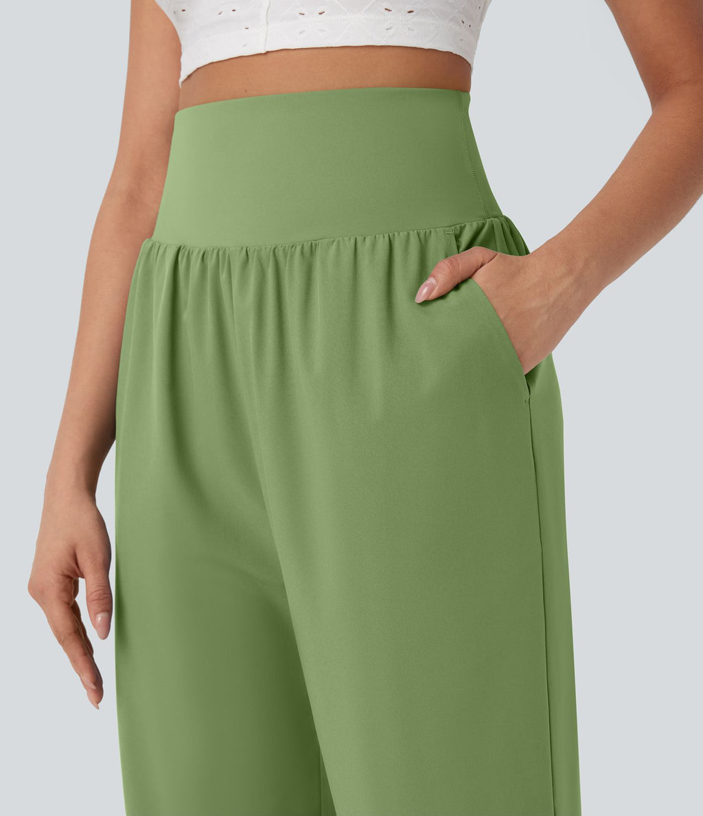 Pantalon corsaire gainant taille haute à ourlet asymétrique et séchage rapide avec poches Breezeful™