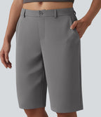 Halara Flex™ Pantalon tailleur droit corsaire taille mi-haute avec poches