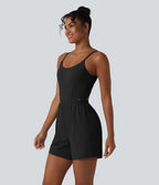 Barboteuse de yoga 2-en-1 SoftlyZero™ Airy effet frais InstantCool dos nu torsadé avec bretelles réglables, brassière intégrée et poche, accès facile Easy Peasy