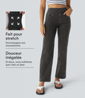 Halara Flex™ Jean Droites Travail en Maille Extensible Taille Haute Plusieurs Poches