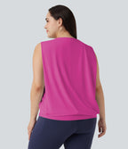 Débardeur yoga grande taille col rond Cool Touch - UPF50+