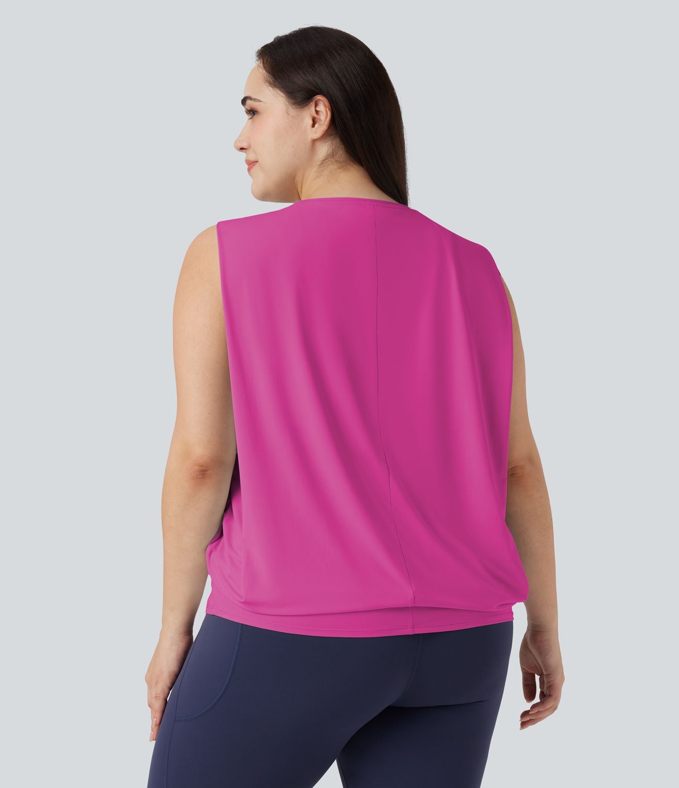 Débardeur yoga grande taille col rond Cool Touch - UPF50+