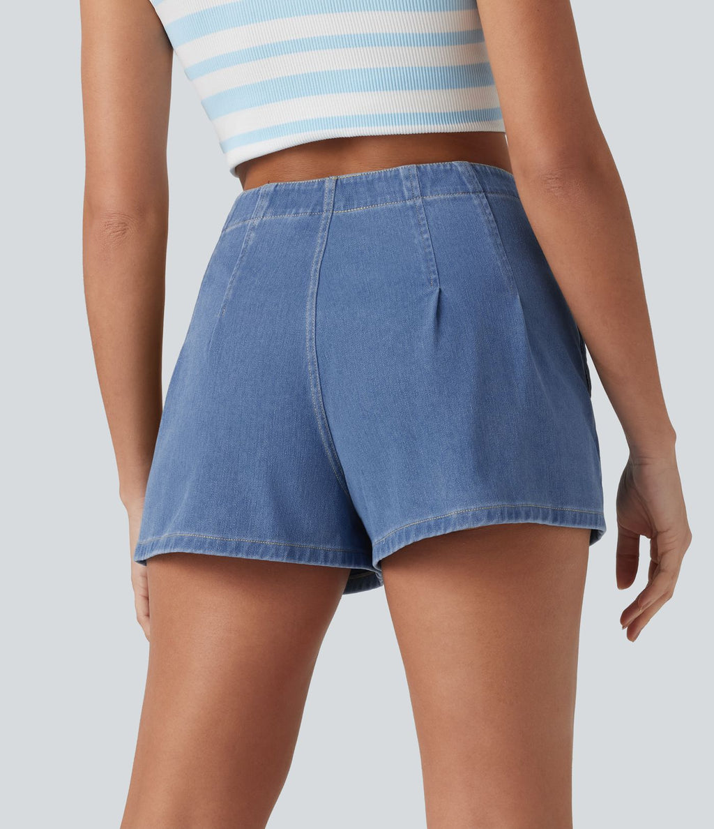 Halara Flex™ Short en denim taille haute 7,5 cm avec poches