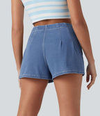 Halara Flex™ Short en denim taille haute 7,5 cm avec poches