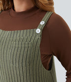 Salopette casual grande taille tricot côtelé avec poches