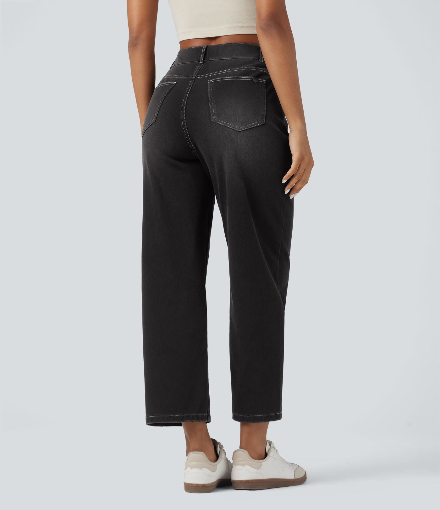 Jean baggy Halara Flex™ taille haute coupe en V 7/8 avec poches