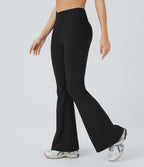 Patitoff™ Flow Pantalon Super Évasés Taille Haute Résistants aux Poils d'Animaux avec Croisement et Poches Arrière