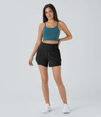 Breezeful™ Short 8,8cm Yoga Séchage Rapide 2 en 1 Taille Super Haute Ourlet Courbé Poches Latérales