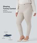 Legging de travail gainant taille haute grande taille motif chevrons avec poches