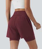 Short de yoga SoftlyZero™ Airy 2-en-1 taille ultra-haute effet frais InstantCool 17,5 cm avec poches