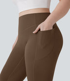 Pantalon de yoga à coupe bootcut gainant galbant taille haute grande taille avec effet scrunch et poches Halara UltraSculpt™