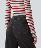 Halara Flex™ Jean droit casual taille haute avec poches