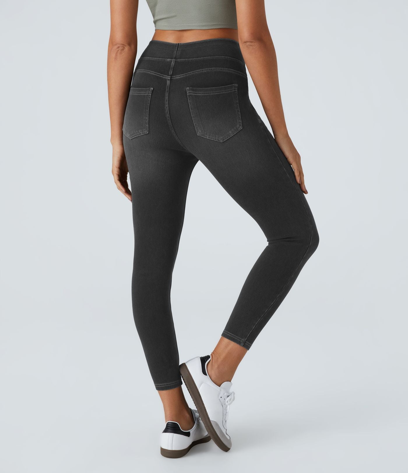 Leggings 7/8 décontractés en denim taille haute avec poches Halara Flex™