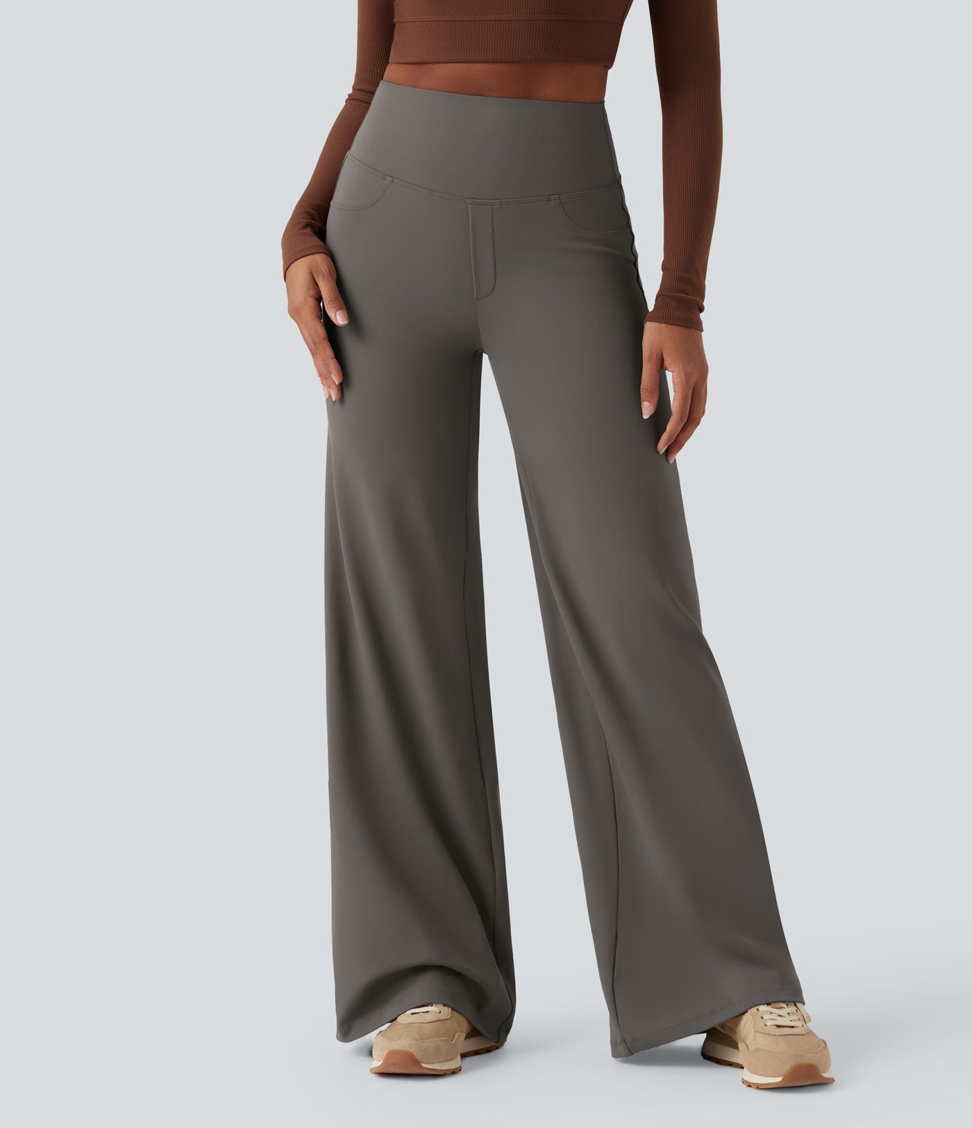 Pantalon yoga large gainant taille haute DayStretch avec poches