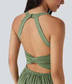 Combinaison sarouel décontractée dos nu torsadé avec brassière intégrée et poches - Édition Easy Peasy
