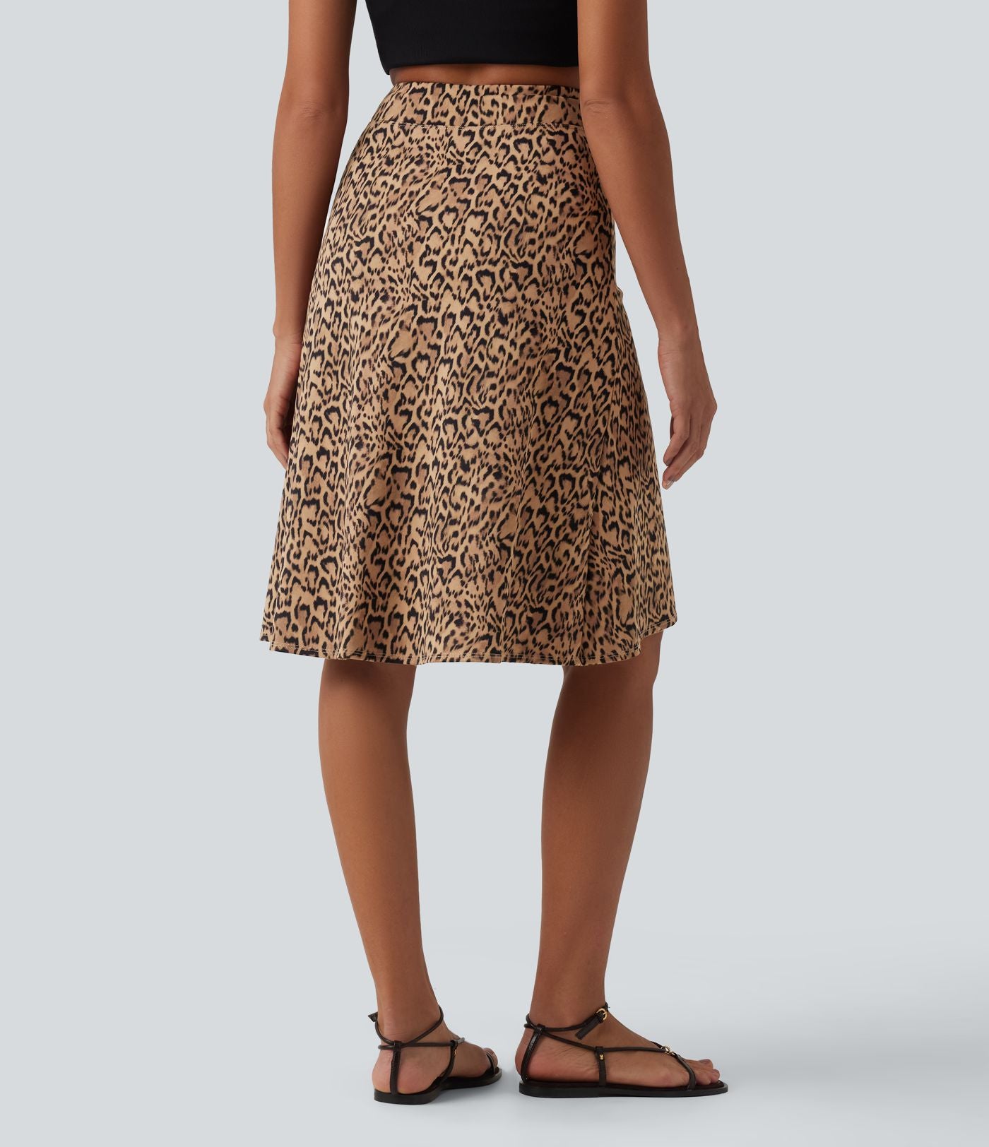 Jupe resort taille haute croisée ourlet asymétrique
