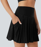 Jupe-short de tennis courte plissée 2-en-1 gainante taille haute à séchage rapide avec poches Breezeful™