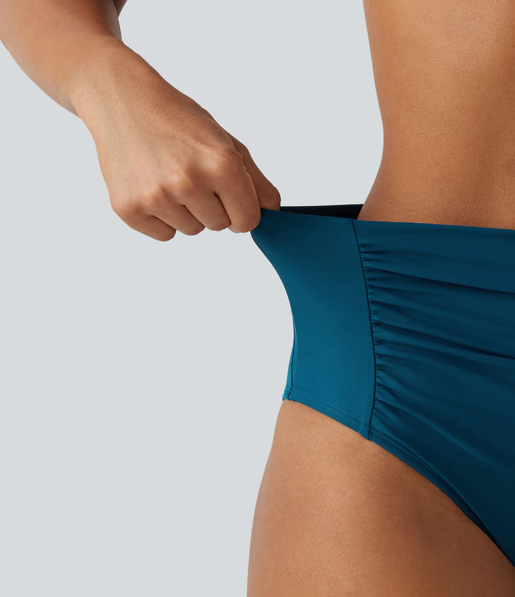 Ensemble bikini push-up gainant avec bretelles ajustables, design torsadé, fronces et brassière intégrée