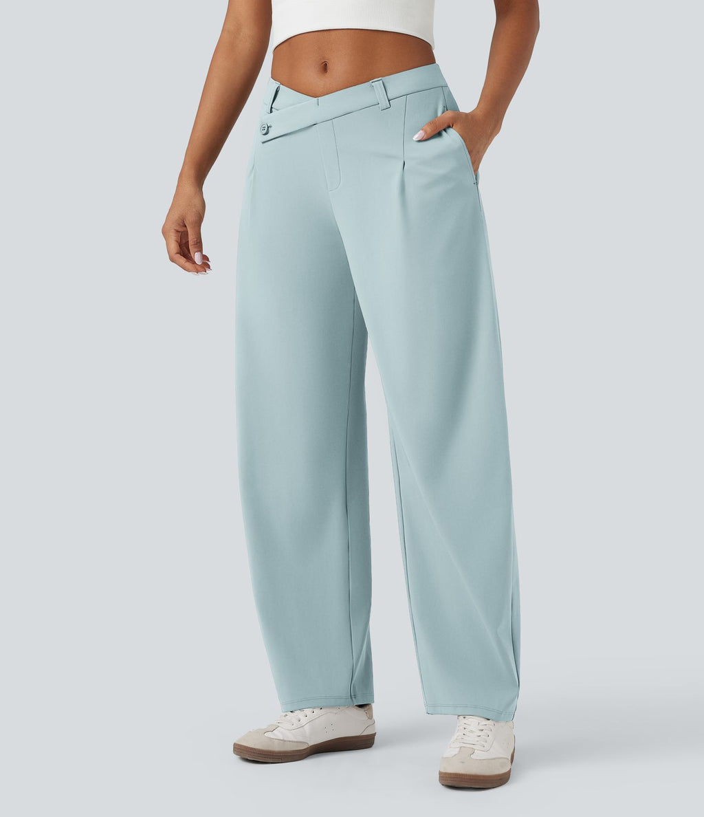 Pantalon tailleur fuselé asymétrique taille moyenne Halara Flex™ DayStretch avec poches