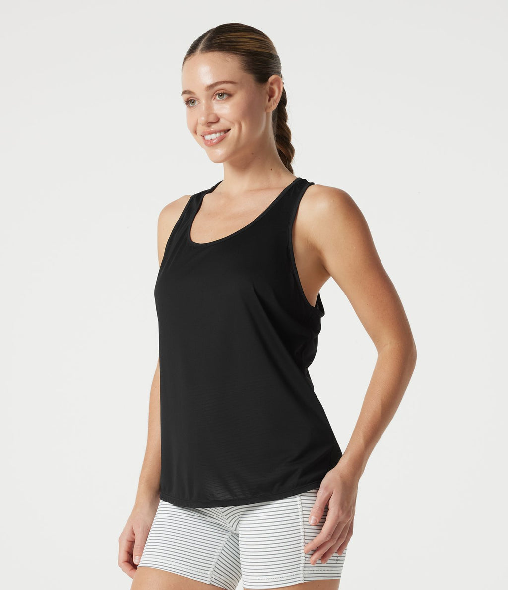 Débardeur de yoga à col en U et découpe