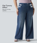 Halara Flex™ Jean large casual grande taille taille haute ventre plat avec poches