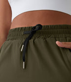 Mini-Jupe Golf Taille Haute Cordon de Serrage Poches Latérales Ourlet Courbé 2 en 1