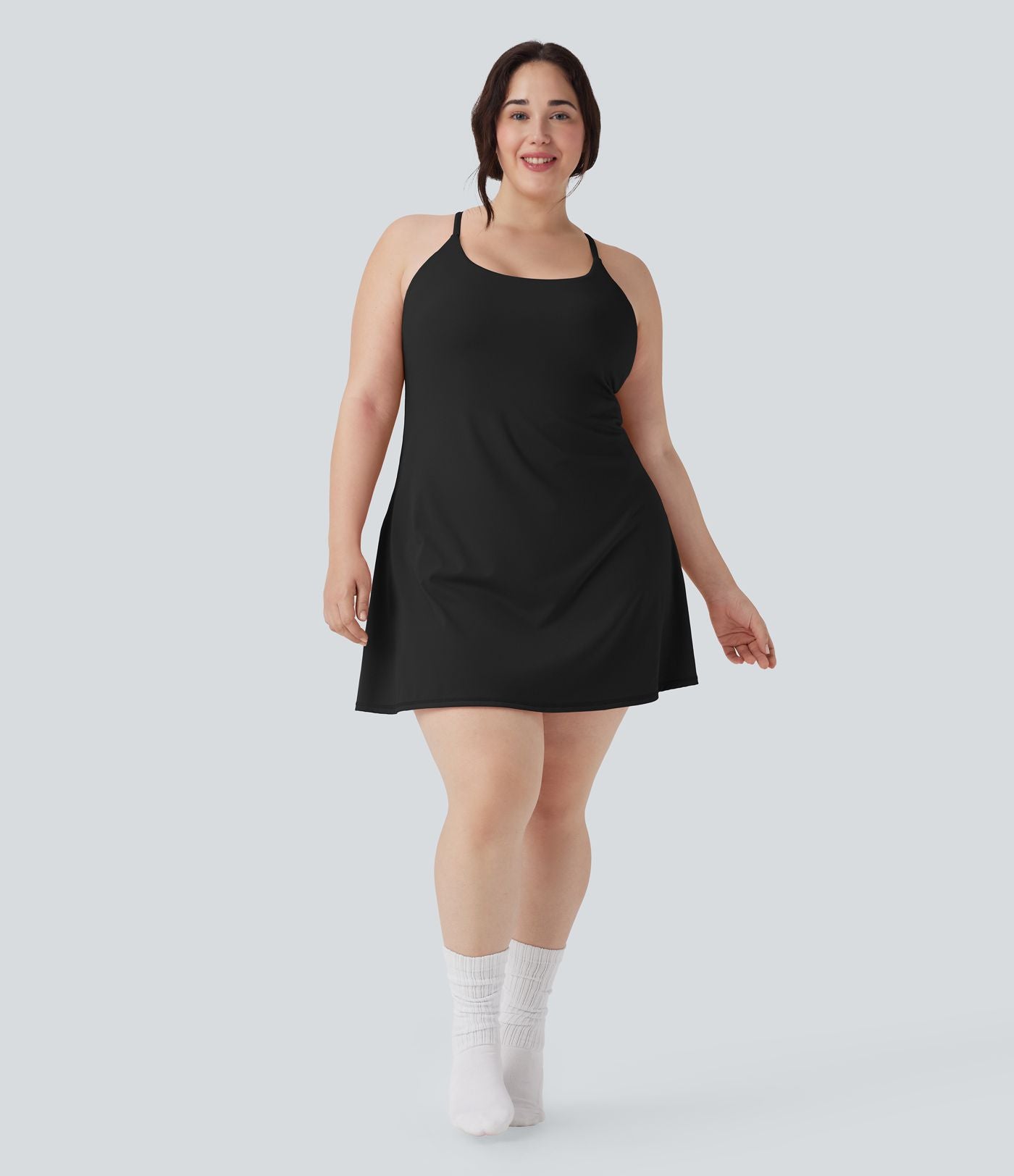 Robe de sport grande taille dos nu Softlyzero™ Plush - longueur rallongée - Easy Peasy Edition
