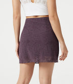 Jupe mini casual SoftlyZero™ taille haute en dentelle contrastée