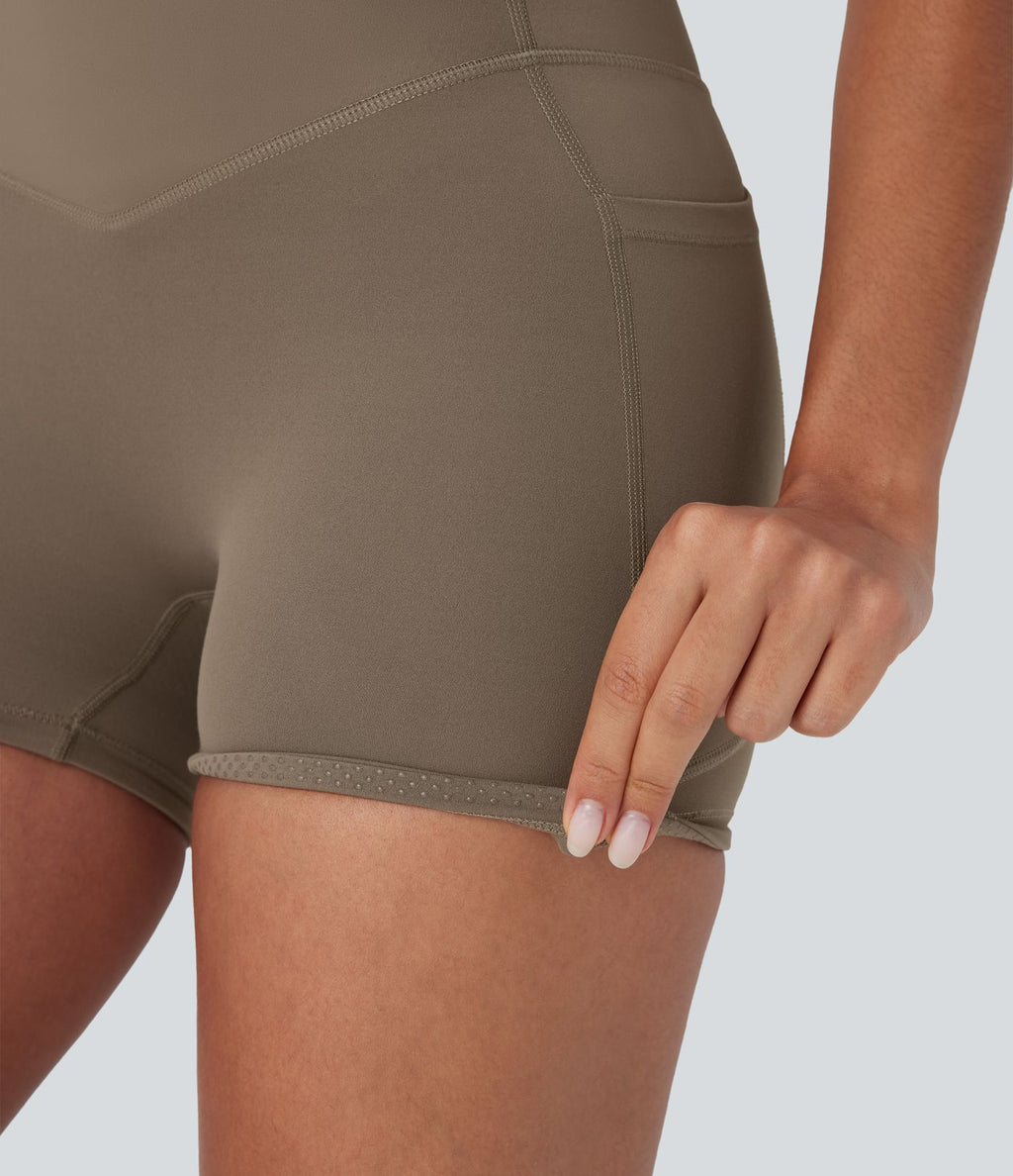 Short cycliste 7,5 cm d'entraînement gainant galbant taille haute avec poches Halara UltraSculpt™