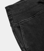 Halara Flex™ Jean Casual Taille Haute avec Cordon de Serrage et Poches Latérales en Tricot Extensible Lavé