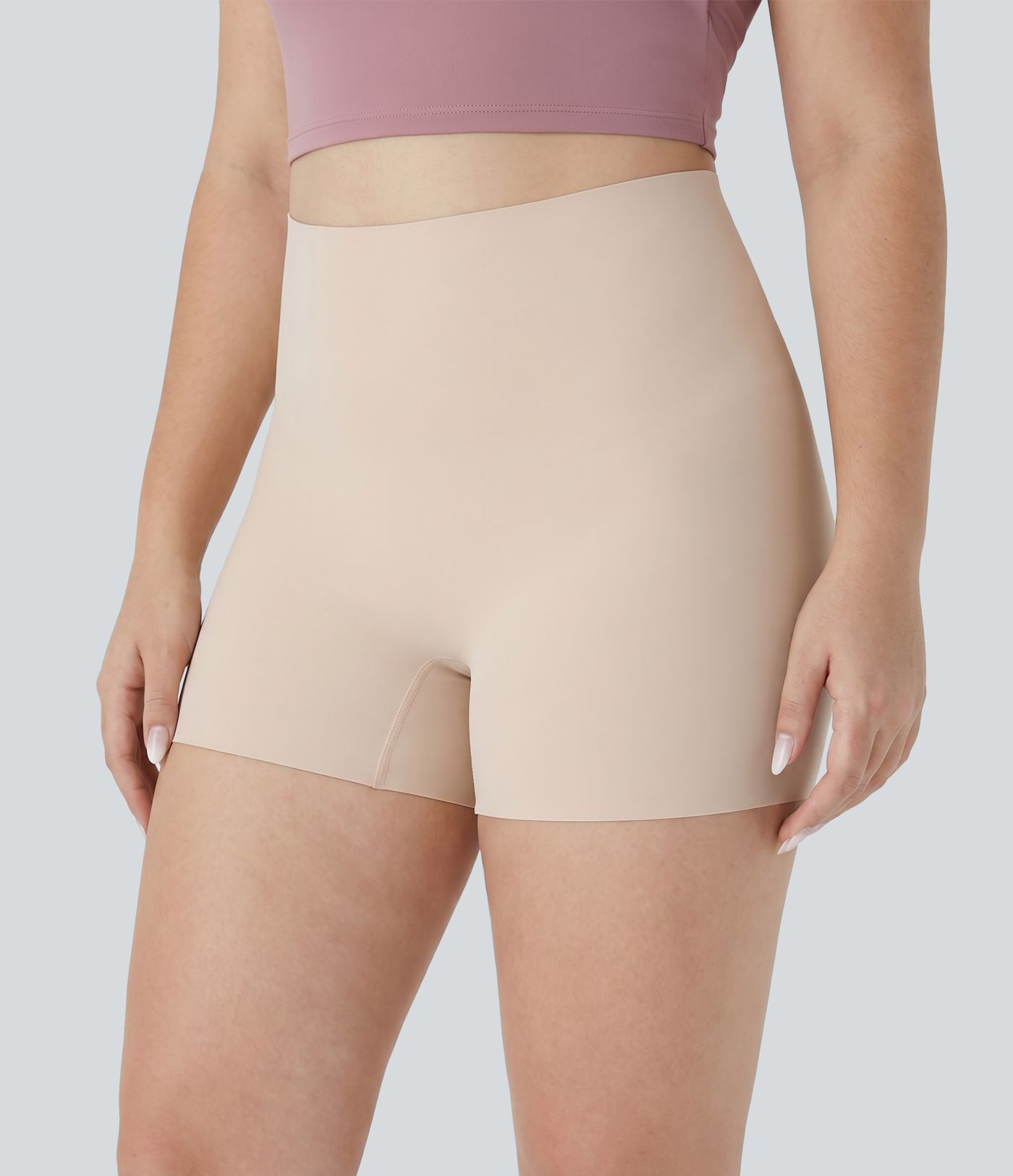 Short boyleg grande taille taille haute, très extensible et lisse, pour la détente