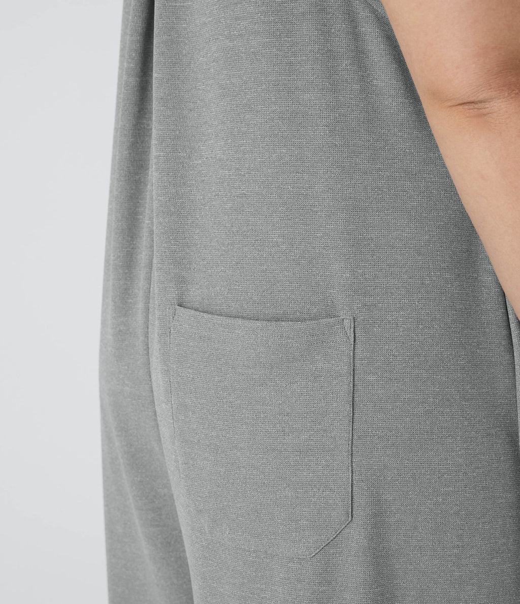 Salopette Casual Grande Taille en Gaufré avec Bretelles Ajustables Boutons et Poches Multiples