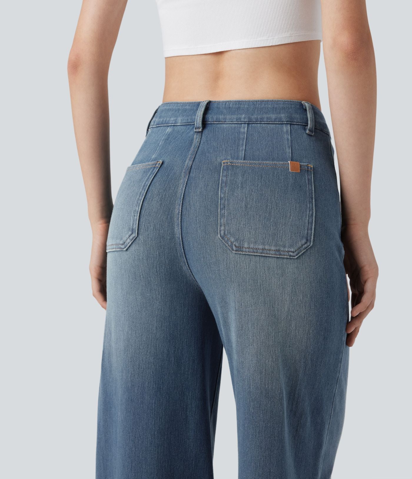 Halara Flex™ Jean large décontracté taille haute gainant avec poches