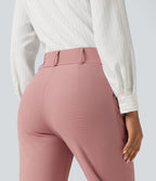 Pantacourt habillé Halara Flex™ taille haute fuselé en tissu gaufré avec poches