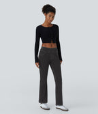 Jean bootcut décontracté Halara Flex™ taille basse avec poches arrière en maille extensible